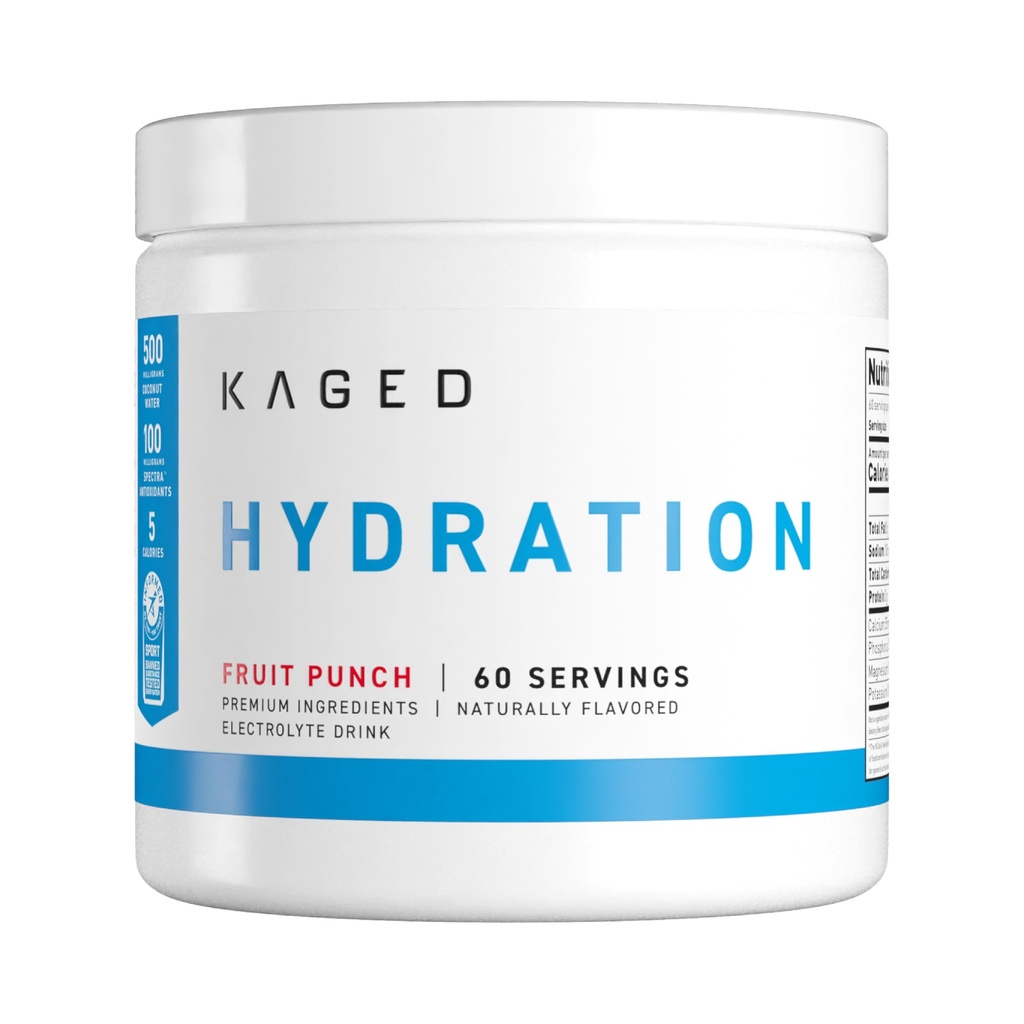 Kaged hidratācija Elektrolītu pulveris - Augļu pūderis - Hydra-Charge sporta dzēriens Mix - Pre, Post, Intra Workout - Zems Carb, Vegan, bez lipekļa piedevas vīriešiem un sievietēm - 60 Kalpo