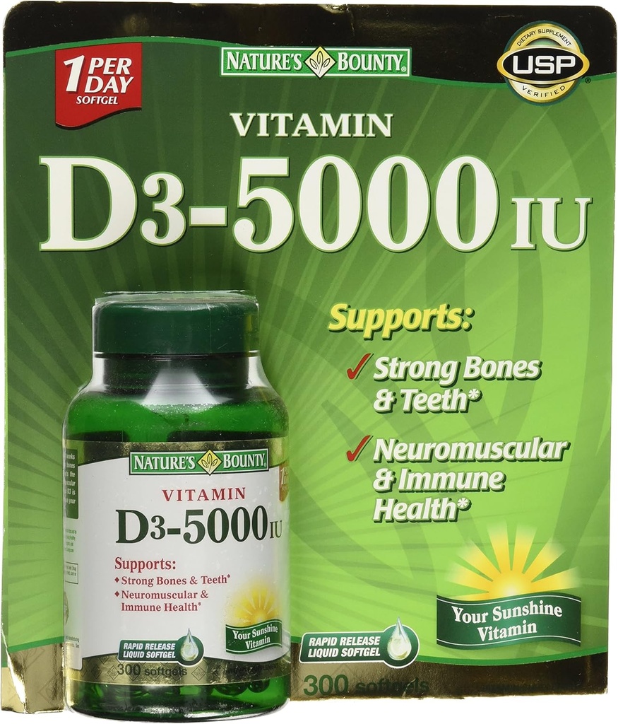 D3 vitamīns 5000 SV, 300 softgeli