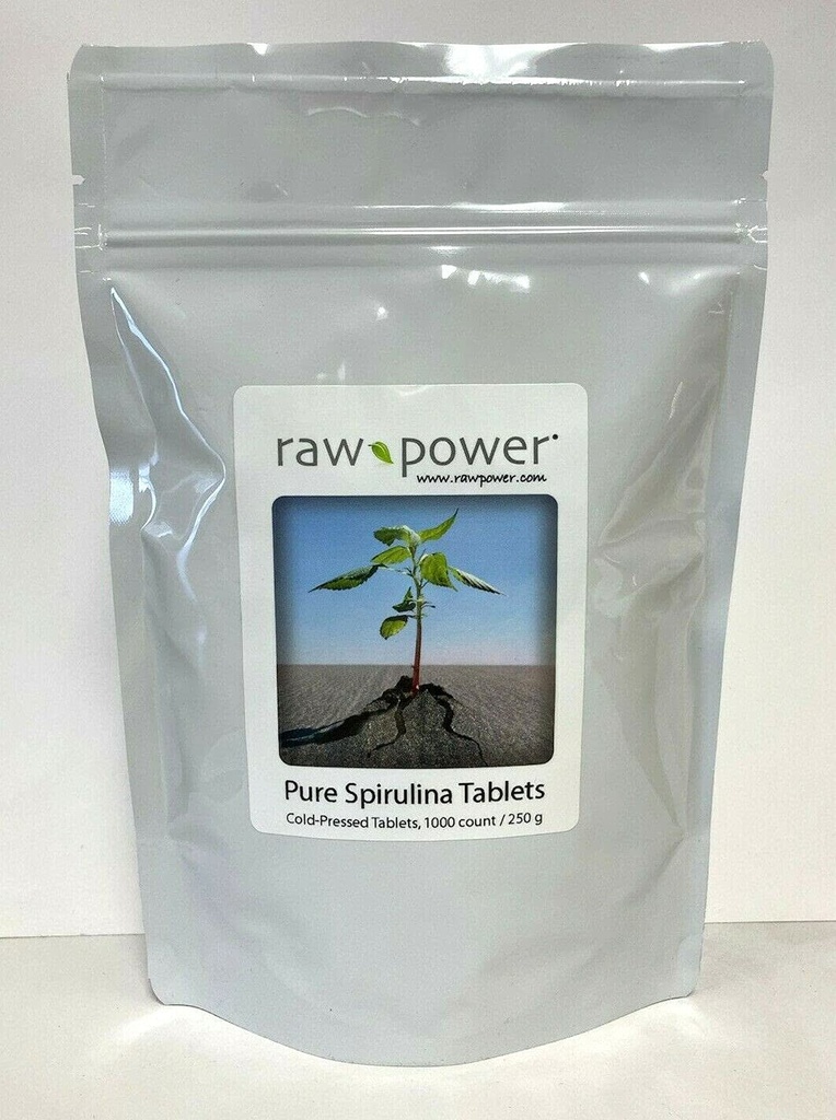 Spirulīna Tabletes, 1000 Skaits, 250mg Katra, (250 Grams / 8,8 oz) 100% Tīrs, jēls, Organisks, Auksti presēts