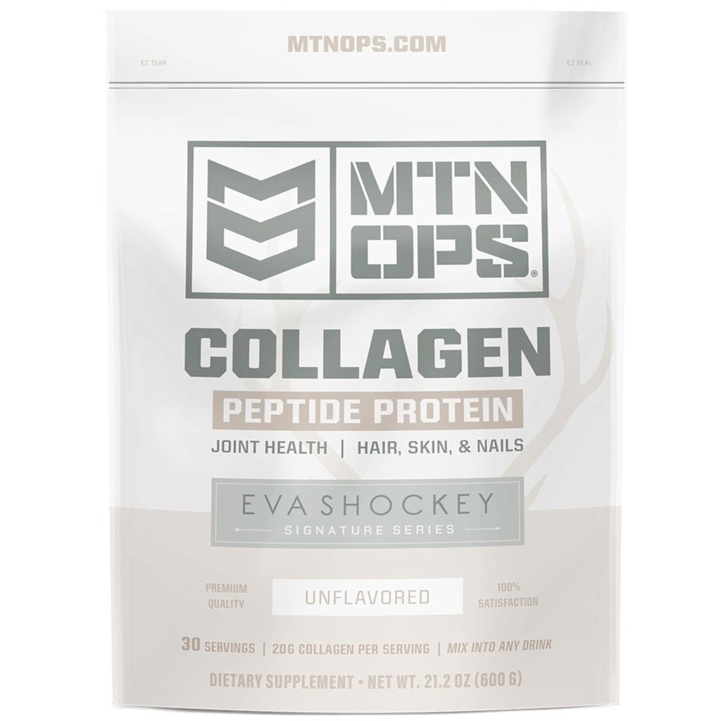 MTN OPS Kolagēna peptīda proteīna pulveris ar Eva Shockey's Signature Series, 20g Neuzliesmojošs liellopu kolagēna peptīda proteīns uz vienu kalpotāju, Nulles cukurs, Paleo Friendly, 30 Servējumi, 21.2.
