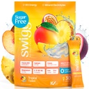 Swigg Elektrolītu pulvera paketes - Nav cukura multivitamīnu hidrācijas pulveris, bez cukura Elektrolītu Dzēriens Sajauc ar vitamīnu B12, B5, B6, C, D un Folātu, Multi Vitamīnu ūdens, Tropiskā Fusion - 30 Sticks