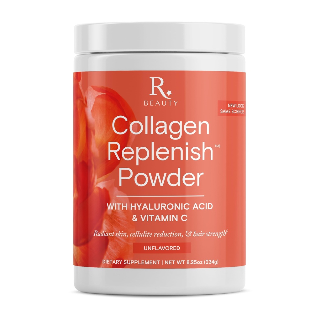 Reserveage Beauty Collagen Replenish pulveris - No-garšas kolagēns radiantai ādai un matu augšanai - Maisījumi Viegli šķidrā vai Gludināšanas - 8.25 oz