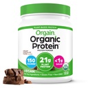 Orgain Organic Vegan Protein Powder, Creamy Chocolate Fudge - 21g augu proteīns, 7g Prebiotic Fiber, zema neto ogļhidrāti, Nē Laktozes sastāvdaļas, Nav pievienots cukurs, nav GMO, Shakes & Smoothies, 1.02 lb