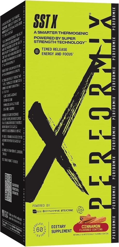 PERFORMIX SST X Timed Release Enerģija un Focus Powered by Super Strength Technology - Kanēlis - 60 Kapsulas (30 Servē)