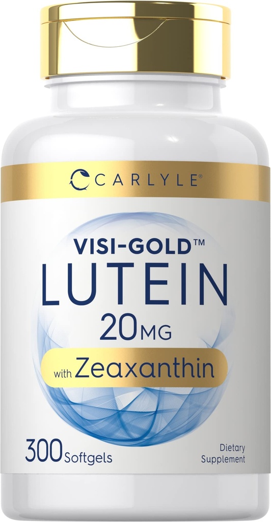 Carlyle Lutein un Zeaxanthin 20mg - 300 Softgels - Acu veselība Vitamīni bez GMO un lipekļa piedevas
