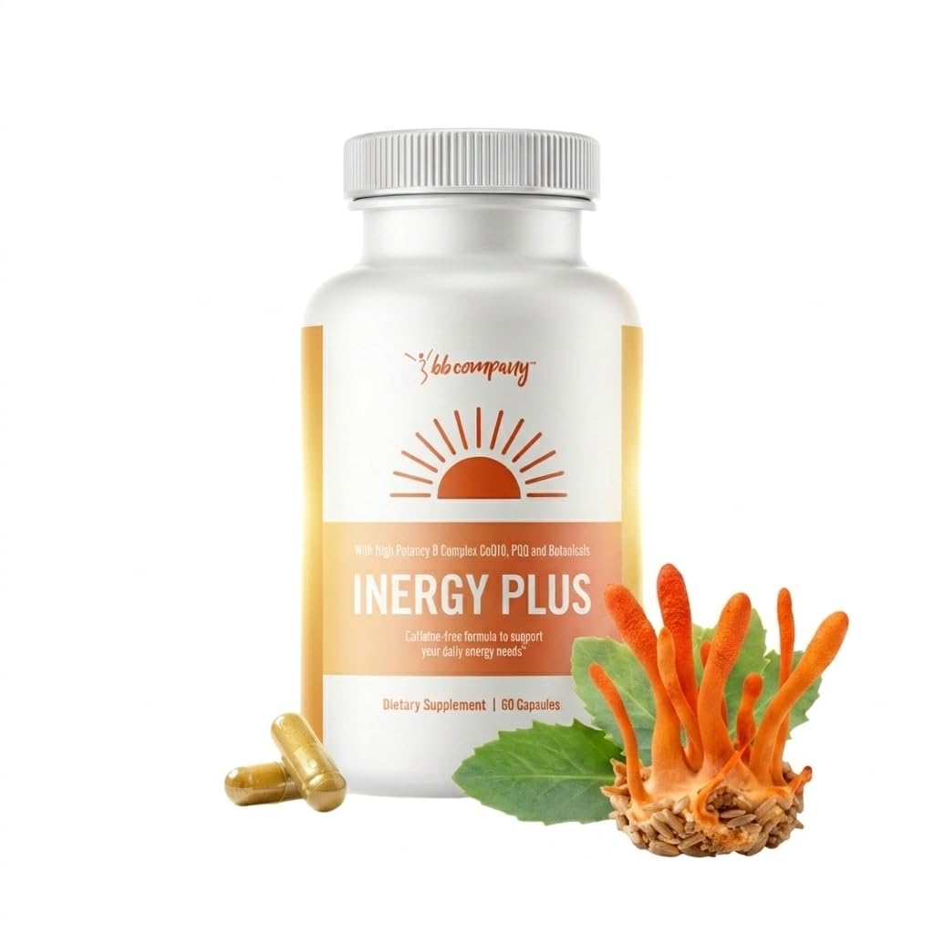 InergyPLUS - Enerģētika Vitamīni sievietēm, Nogurums, Dabas enerģijas piedevas Fokusa - - vitamīns B12, Folijskābe, Rhodiola Rosea, Cordyceps, CoQ10, Kofeīns bez iepakojuma