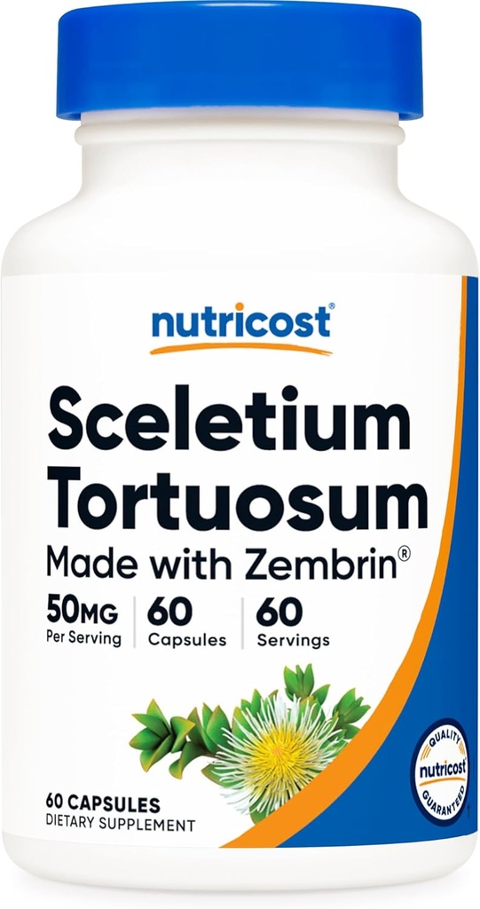 Nutricost Zembrin (Sceletium Tortuosum) 60 kapsulas (50 mg katra) - Veģetārās kapsulas, ne-ĢMO, bez lipekļa