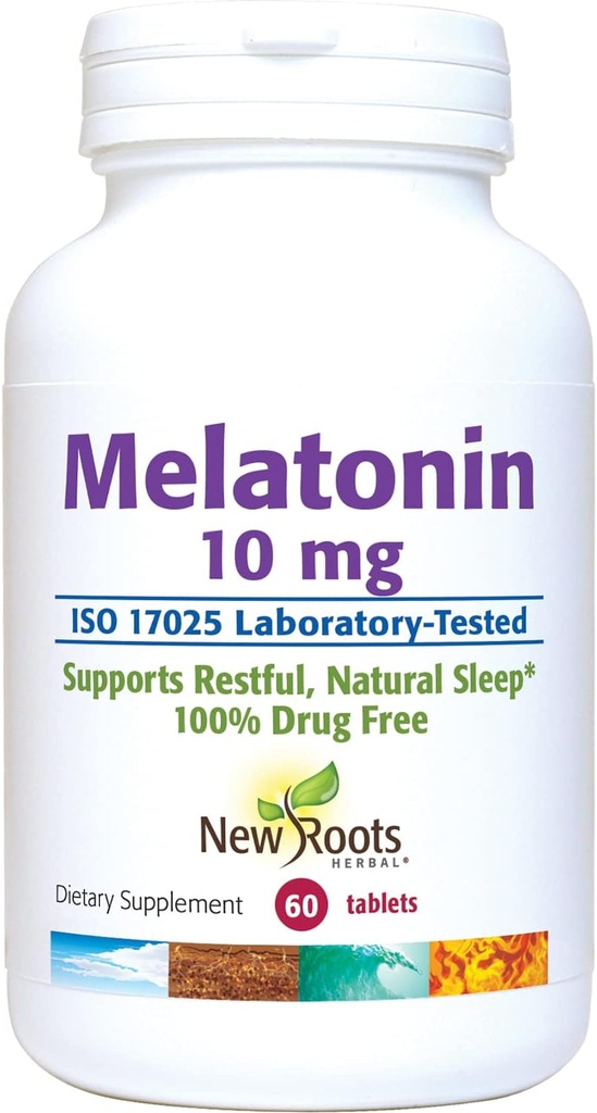 JAUNAS ROOTES HERBAL Miega papildinājums ; Pure Melatonīns 10 mg (60 tabletes - 3 mēnešu piegādes), Nedzīvības veidošana, Dabisks Miega pabalsts, Ne-ĢMO
