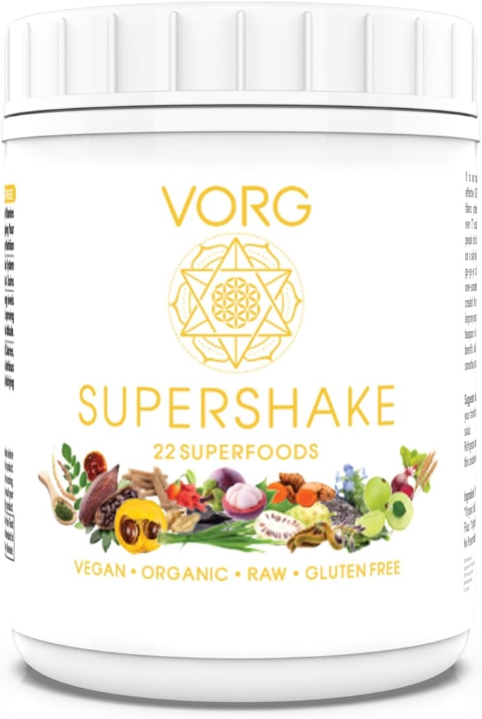 VORG SuperShake - Ultimate Superfood Mix, Nourish ar 22 jaudīgiem Superfoods. Uzlabo matu, ādas, imūnās sistēmas, gremošanas un Mitohondriālās funkcijas – 158 Kalpo
