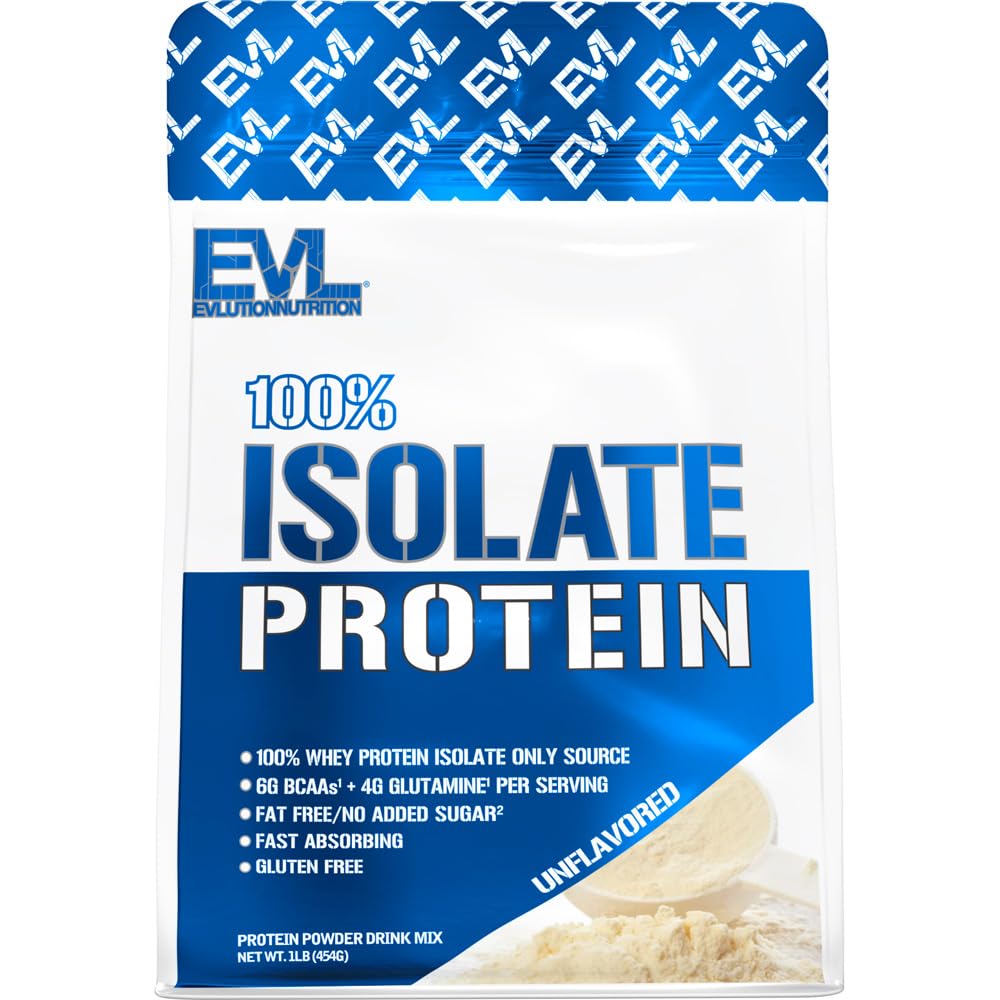 Evlution Nutrition 100% Izolāts, sūkalu izolāta proteīna pulveris, 25 G ātras absorbējošas olbaltumvielas, bez pievienotā cukura, ar zemu oglekļa saturu, bez lipekļa (neuzliesmojošs, 1 LB)