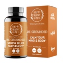 Happy Healthy Hippie Be Grounded Stress Relief Papildinājums – Lavender Pills -Veicina Calmness & Relaxation ” Ātra rīcība ” Magnija Glycinate 100mg, L Theanine, Lemon Balm Leaf, ” Herbal, 60 Ct