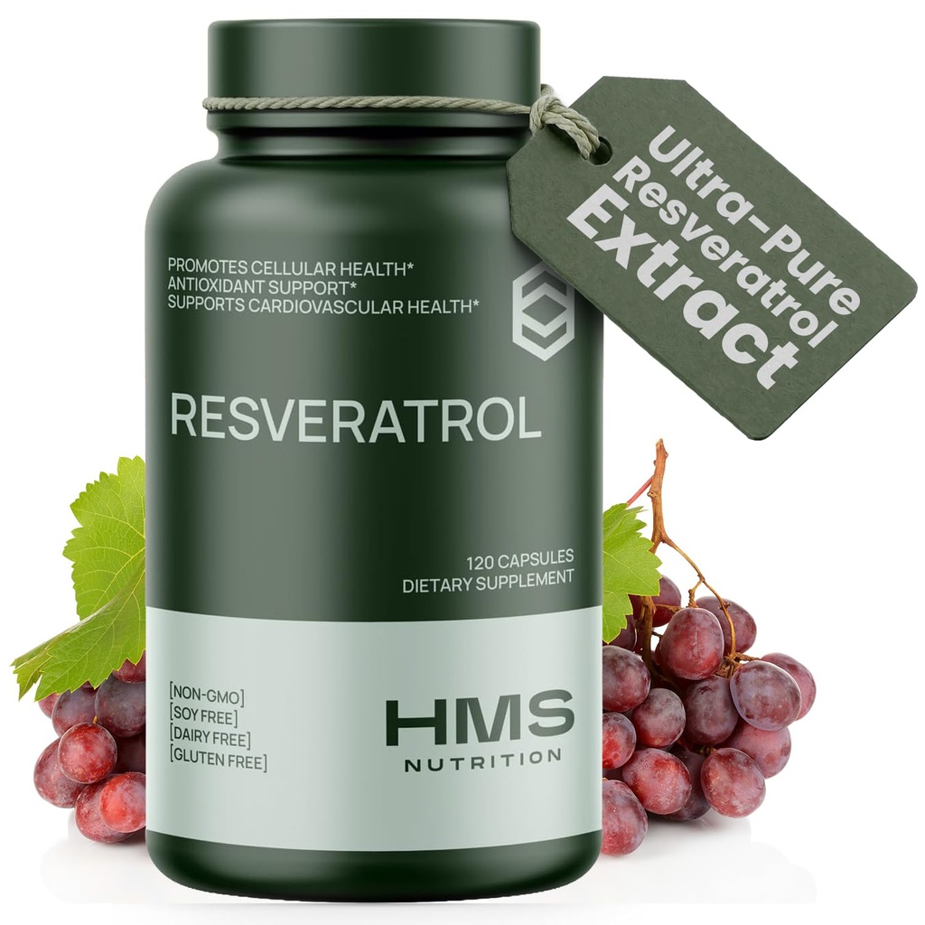 Resveratrols 1400mg 120 Kapsulas ar augstu potenci Trans-Resveratrols ar spēcīgu antioksidanti Acai Vīnogu zaļā tēja atbalsta šūnu un sirds un asinsvadu veselības Anti-Aging