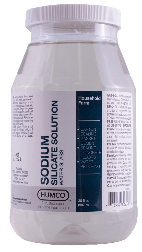 Humco nātrija silicāta šķīdums 30 oz, ūdens stikls.