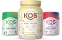 KOS PowerPlant Bundle (organisko augu bāzes vaniļas proteīna pulveris + organiskie sarkanie Blend + bioloģiskie zaļumi Blend)