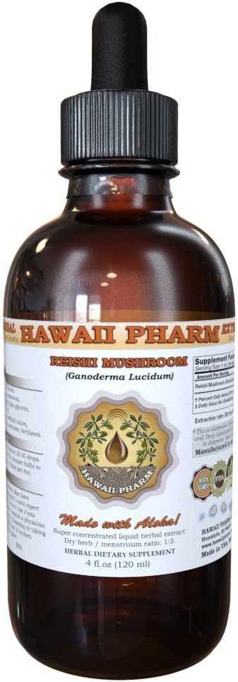 HawaiPharm Reishi - Imperatoru toniks (Ganoderma Lucidum) Ekstrakts Tincture 4 fl.oz (120 Ml)