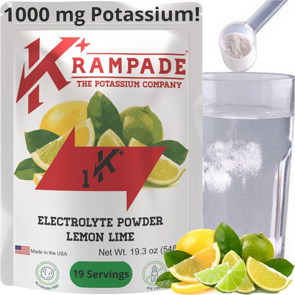 Krampade Original 1K: 1000 mg Kālija krāsviela Relief Electrolyte Powder