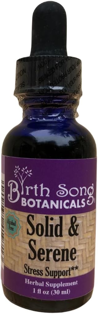 Dzimšana Dziesmu Botānikas Ciets un Serene Herbal Stress un Mood Support Tincture – kumelītes, Passionflower, Valerian šķidruma pilieni stresa atbalstam – Non-Habit Forming Natural papildinājums