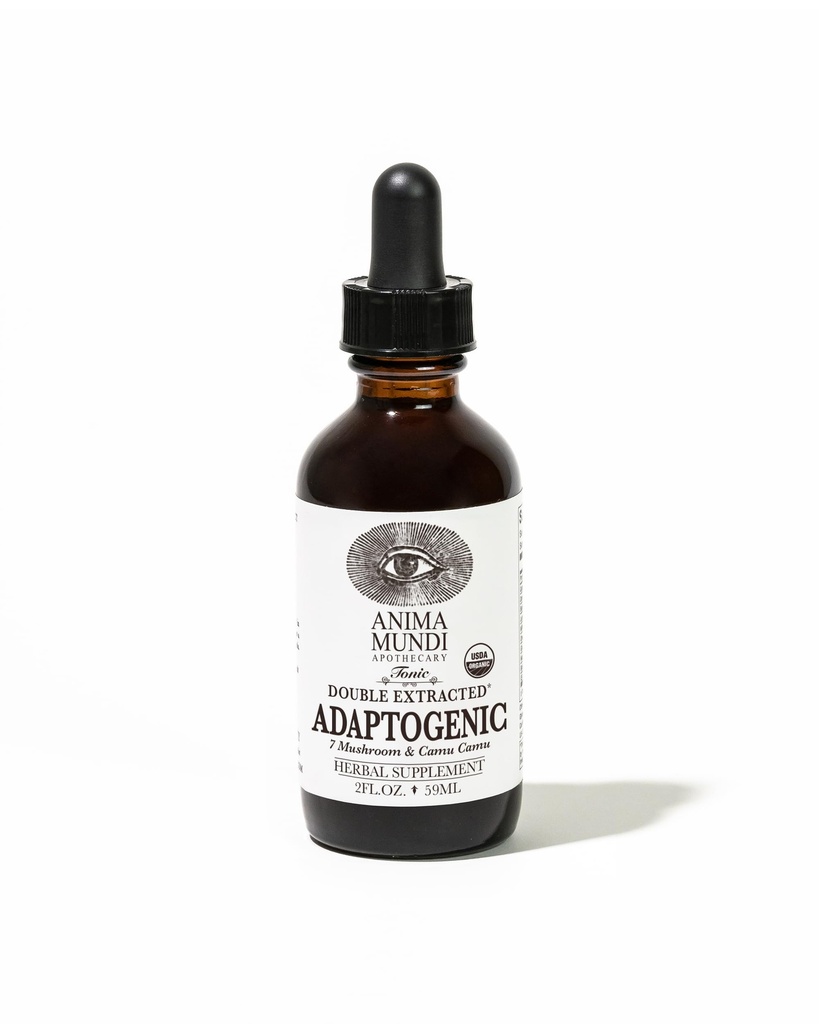 Anima Mundi Apothecary Adapticogenic 7 Sēņu pilieni - ar Organisko sēņu ekstrakti - Šķidrs Imūnsupport Tincture with Reishi, Lion's Mane, Cordyceps & Chaga Sēņu šķidruma ekstrakts (2oz)