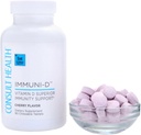 Konsultējieties ar veselību IMMUNI-D vitamīns D Superior Immunity Support Košļājamās tabletes Ķiršu Flavor – Cinka – Plūškoka augļi -Dietary Support - 90 Count (1 iepakojums)