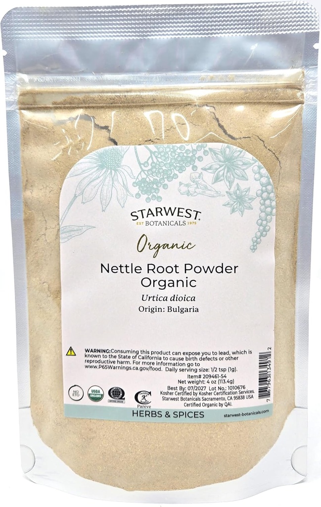 Zvaigznes Botānika Organic Nattle Saknes Pulveris 4 unces