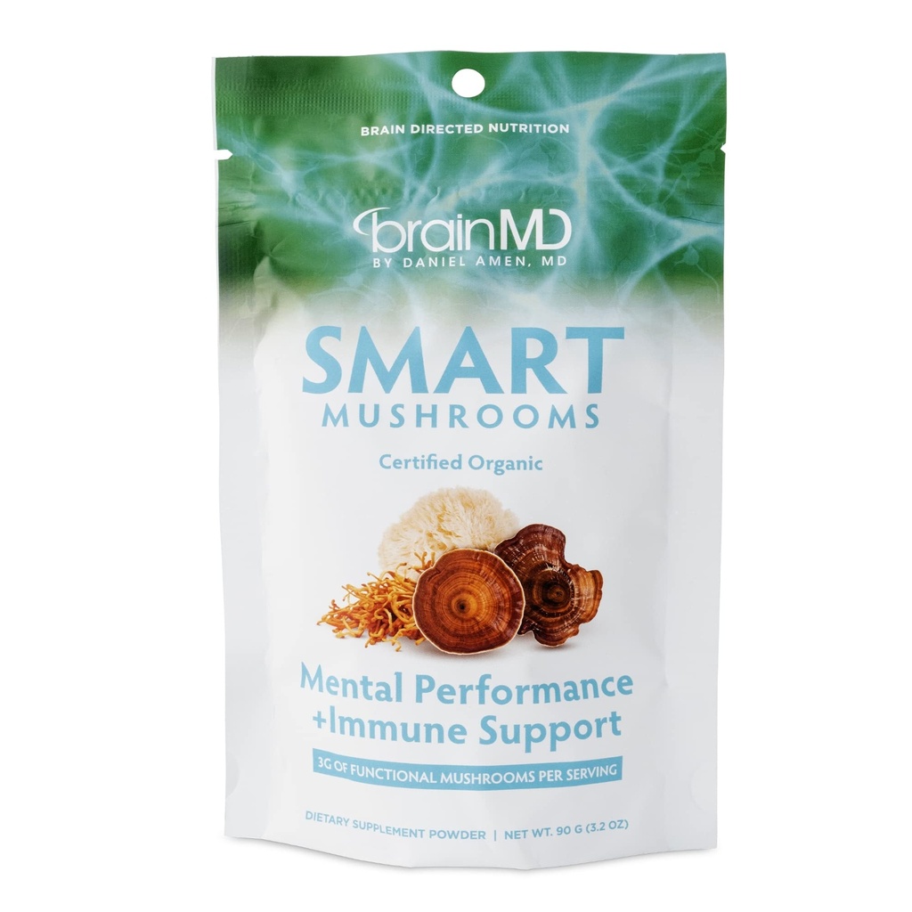 PRINMD Dr Amen Smart Sēnes - 3.2 oz - Garīgā veiktspēja + Imūnsupports - Vegāns, bez ĢMO, bez lipekļa - 30 Kalpo