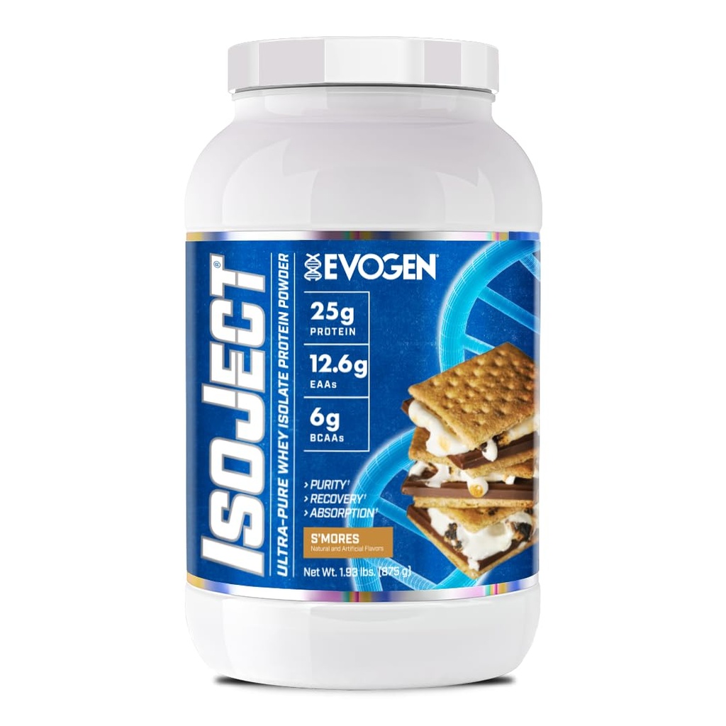 Evogen Izoject - Sūkalu olbaltumvielu izolāts - Ultra-Pure Whey Protein Pulveris ar Ignitor enzīmiem, BCAAs, un EAAs - Pastiprināta Absorbcija un atgūšana - S'Vairāk -- 25 Kalpo