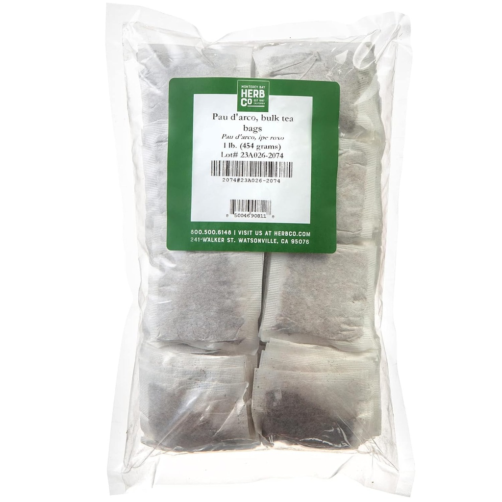 Monterey Bay Herb Co. Pau D’arco Ārstniecības tēja --Naturāla un bez kofeīna -- aptuveni 200 Tējas maisi -- 1 LB
