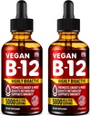 Iepakojumā 2 - B12 Sublingual 5000 mcg pilieni - Ražots ASV - Vegan B12 Vitamīni enerģijai, garastāvoklim un atmiņai - Viegli biopieejami sublingual pilieni - Metilkobalamīns sievietēm un vīriešiem - 2 fl. oz.