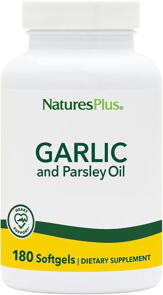 Natures Plus Ķiploki un pētnieciskie objekti - protams, veicina veselīgu holesterīna un asinsspiediena līmeni - 180 Softgels (180 Servē)