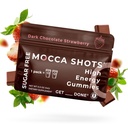 SGC augstākā koncentrācija 100 mg kofeīna uz gumiju, 2 Gumijas uz vienu iepakojumu, 6-iepakojums Mocca shots bez cukura zemeņu augu bāzes nootropisks Instant Energy ar Ginkgo biloba, Teobromīns.