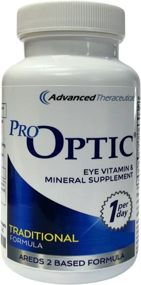 Pro-Optic Traditional Formula Acu papildinājums - AREDS 2 Balstīts Redzes atbalsts pieaugušajiem 50+ - 30 Kapsulas, 1-mēnesis Apgāds - Luteīns 10mg, Zeaksantīns 2mg