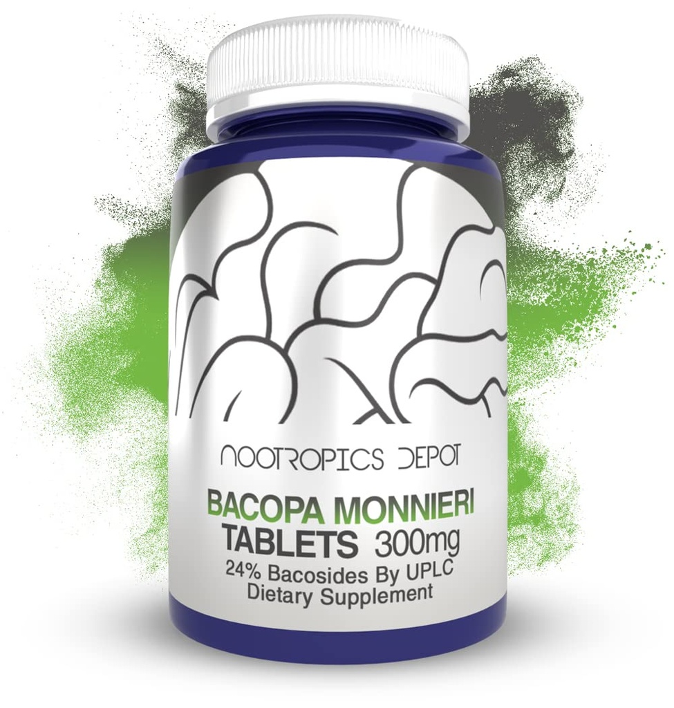 Bacopa monnieri Extract Tablets - 240 Count -- Minimums 24% Bacosides - Var palīdzēt atbalstīt kognitīvā funkcija - Var palīdzēt atbalstīt stresa vadība