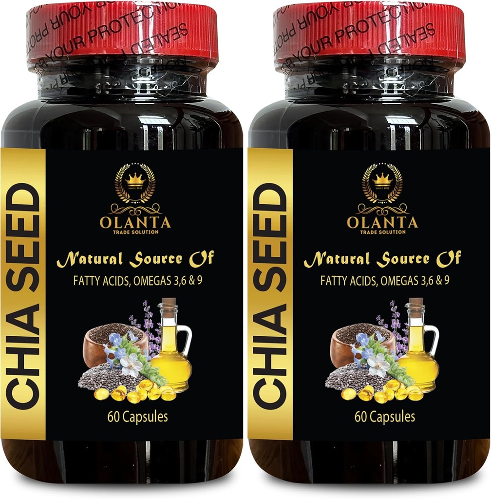 CHIA sēklu papildinājums - chia sēklu ekstrakta tabletes, gremošanas piedevas kultūrisms, omega 3, augsts šķiedru un olbaltumvielu avots, būtiskas taukskābes - 2 pudeles 120 kapsulas