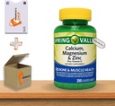 Kalcija magnija cinks ar vitamīnu D3 Caplets • Kaulu un muskuļu veselība • Imūnās atbalsts • Uztura papildinājums • 250 Skaits pēc pavasara Valley Plus Venancio s veikals Uzlīme