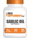 BulkSupplements.com Ķiploku eļļa Softgels - novecojis Ķiploku papildinājums, Odorless - bez lipekļa, 1 Softgel per Serving (10mg), 365 grāfs (1. iepakojums)