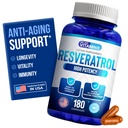 Mums patīk vitamīni Resveratrol 1000mg uz apkalpo - 180 Viegli norīt Veggie kapsulas - Dabas Resveratrol Papildinājums 1000mg - Antioksidants Papildinājums palīdz atbalstīt anti-Aging un imūnās sistēmas