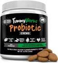 TummyWorks Probiotic 120 Soft Chews suņiem Visu vecumu - Atbalsta Gremošanas Veselība, Relieves Caureja, Aizcietējums, Laba nieze, Alerģijas, Rauga infekcijas. Pievienotie gremošanas enzīmi, ražoti ASV