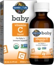 Dzīvības dārzs Baby Vitamīnu C pilieni zīdaiņiem un toddlers, Organisks Viss pārtikas šķidrums Vitamīns C 45mg Imūnatbalsts zīdaiņiem no Amla Fruit, Citrus Flavor, Vegan & Gluten Free, 56 ml (1,9 fl oz)