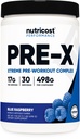 Nutricost Pre-X Xtreme pirms darba pūderu komplekss, zils aveņu, 30 Servējumi, Veģetārietis, Nav GMO un lipekļa bez