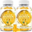 Kalcija magnija cinka Gumijas ar vitamīnu D3, bez cukura kalcija Gumijas sievietēm vīriešiem, augstas potences magnijs kaulu un muskuļu un imūnās veselības, ananasu Flavor - 120 Skaits