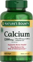 Dabas Bounty Kalcijs 1200 mg ar 1000 SV D3 vitamīna - Kaulu veselības softgeli, kalcija un D vitamīna papildinājums, bez lipekļa, 2 softgeli dienā, 120 ct (1. iepakojumā)