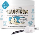 Legendairy Milk Jaunpiens Papildinājums - Premium Govju jaunpiens cilvēkiem - 40% Immunoglobulīns imūnsupport & Gut Veselība - Enerģija un muskuļu atjaunošanās - Vanilla košļājamās tabletes, 30 Kalpojumi