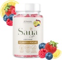 Organic Lion's Mane Sēņu Papildinājums Gumijas - Ikdienas Smadzeņu Veselības Palielinājums Clarity, Focus & Produktivitāte - Delicious Lemon Berry Flavor - 30 Kalpo