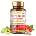 Organiskās Veda Superfruits C vitamīns Kapsulas ar Acerola Cherry & Amla Berry - Viss pārtikas produkts Dabas C vitamīns Papildinājums ar Citrus Bioflavonoids Immunity, Celular & ādas veselību - 120 Vegan Pillas