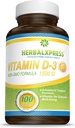 Herbalxpress D vitamīns (holekalciferola veidā) 1500 SV (100 tabletes) ir Perfekts papildinājums veselīgam dzīvesveidam, kauliem, zobiem, muskuļiem, imūnfunkcijai un labai darbībai, bez GMO un lipekļa.