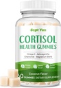 Kortizola papildinājumi sievietēm un vīriešiem Gumijas ar fosfatidilserīnu, Magnijs, Ashwagandha, Vitamīni, Cortizol Detox Calm Gummies miega relaksācijas stresa atvieglošana, bezcukura, 30 dienas Vegan piegādes
