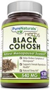 Pure Naturals Black Cohosh Menopause Relief - Dabīgi risinājumi menopauzes atbalstam - 540 Mg Papildinājums ar tīru saknes ekstraktu 120 kapsulas