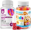D vitamīns Gumijas bērniem un pieaugušajiem 2000 SV un magnija gumijas - veselīgs D3 vitamīns piedevas 1000IU - Veģetārs Želatīns-bez Imūnsupports ar bezcukura magnija kalmkoki bērniem un pieaugušajiem