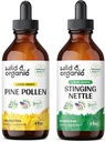 Savvaļas un organiskā priede Pollen Tincture 4 fl oz & Stinging Nattle Root Tinktūra 4 fl oz