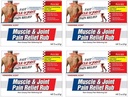 Muskuļu un locītavu sāpes Relief Rub, ātra reliefācija no neliela artrīta, muguras sāpes, muskuļu un locītavu sāpes Negreasy Cream, 2oz (4pk)